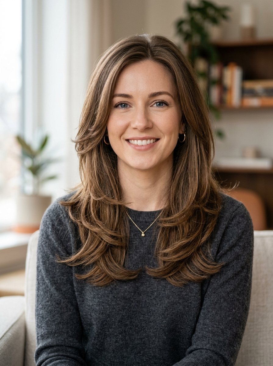 Layered Hair mit Flipped Ends als Herbst Frisuren Inspiration 2026